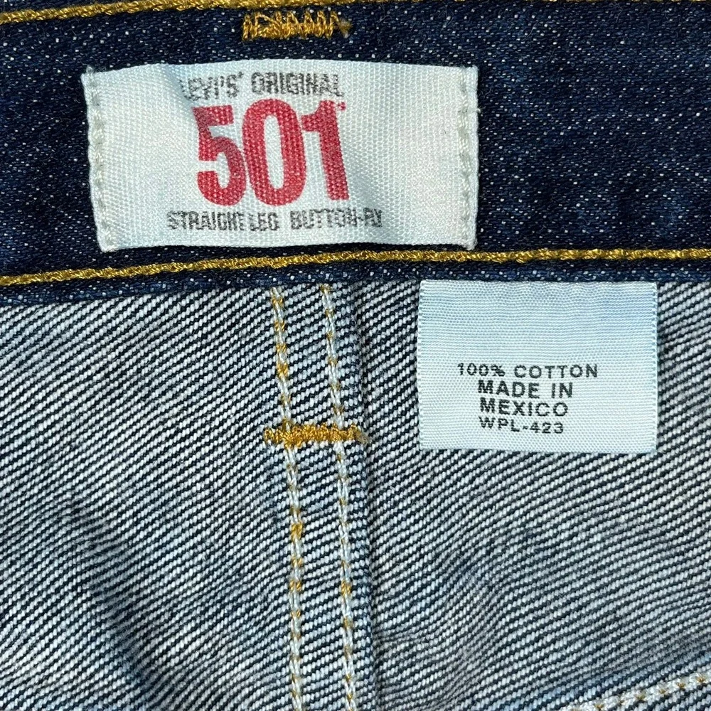 Levi's 501 Original Jeans Mens 38x32 (Fits 36x29) Blue Straight Button Fly Y2K